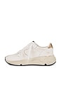 view 5 of 6 Running Sneaker in White, Gold, & Beige