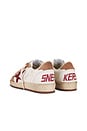 view 3 of 6 Ballstar Sneaker in White, Red, & Pink