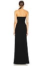 view 4 of 4 Monochromatic Ruffle Drape Gown in Black & Pearl