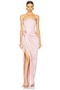 view 1 of 3 The Roz Corseted Draped Gown in Powder Pink