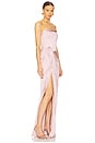 view 2 of 3 The Roz Corseted Draped Gown in Powder Pink