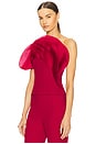view 3 of 5 The Wave Ruffle Top in Fuchsia