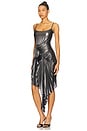 view 3 of 4 The Torrent Metallic Dress in Graphite