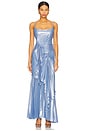 view 1 of 5 The Torrent Floorlength Metallic Dress in Pale Blue