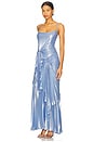 view 3 of 5 The Torrent Floorlength Metallic Dress in Pale Blue
