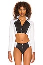 view 1 of 4 Missy Surf Jacket Bikini Top in Black & White