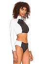 view 2 of 4 Missy Surf Jacket Bikini Top in Black & White