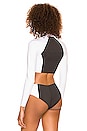 view 3 of 4 Missy Surf Jacket Bikini Top in Black & White