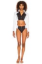 view 4 of 4 Missy Surf Jacket Bikini Top in Black & White