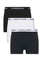 view 1 of 3 3 Pack Boxer Brief in White, Blue, & Black