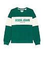 view 1 of 5 Horizon Stripe Sweatshirt in Eternal Green