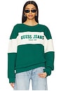 view 1 of 5 Horizon Stripe Sweatshirt in Eternal Green