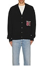view 4 of 5 Long Sleeve 81 Patch Cardigan in Jet Black