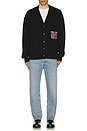 view 5 of 5 Long Sleeve 81 Patch Cardigan in Jet Black