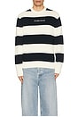 view 4 of 5 Long Sleeve Striped Sweater in Sandy Shore And Daring Ocean Stripes