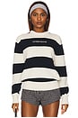 view 1 of 5 Long Sleeve Striped Sweater in Sandy Shore And Daring Ocean Stripes