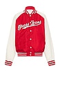 view 1 of 3 Raglan Patch Bomber Jacket in Rugby Red
