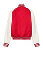 view 2 of 3 Raglan Patch Bomber Jacket in Rugby Red