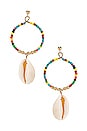 view 1 of 2 Rainbow Beaded Shell Earring in Multi