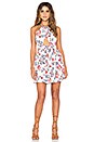 view 5 of 5 Cross Front Dress in White Pink Viscose Rose