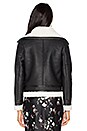 view 4 of 5 Wool & Leather Jacket With Faux Sherpa Lining in Black