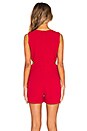 view 3 of 4 Lace Up Romper in Red