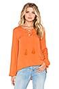 view 1 of 3 Lace Up Long Sleeve Top in Rust