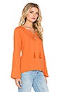 view 2 of 3 Lace Up Long Sleeve Top in Rust
