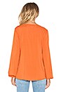view 3 of 3 Lace Up Long Sleeve Top in Rust