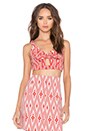 view 1 of 4 Crop Top in Red White Aztec