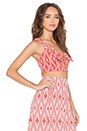 view 2 of 4 Crop Top in Red White Aztec