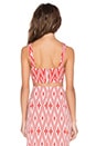 view 3 of 4 Crop Top in Red White Aztec