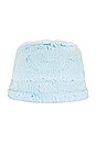view 2 of 3 Faux Fur Bucket Hat in Baby Blue