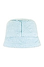 view 3 of 3 Faux Fur Bucket Hat in Baby Blue
