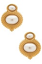 view 1 of 2 PENDIENTES DE TACHUELA in Gold & Ivory