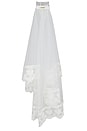 view 1 of 4 Mini Lace Trim Veil in Pale Ivory