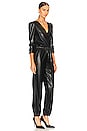 view 2 of 3 Madison Faux Leather Jumpsuit in Black
