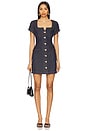 view 1 of 3 Brunella Sheen Denim Dress in Dark Denim Blue