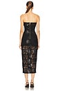 view 3 of 4 Misha Faux Leather Guipure Midi Dress in Black