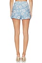 view 4 of 6 Carmine Floral Linen Shorts in Heritage Toile Blue & White