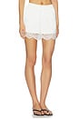 view 2 of 6 Lana Lace Combo Hammered Satin Shorts in White