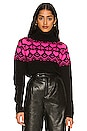 view 1 of 4 Colorado Heart Sweater in Black & Brilliant Pink
