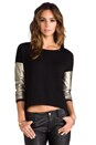 view 1 of 6 Bobo French Terry Long Sleeve Sweater in Black/Gold in Black & Gold