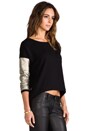 view 2 of 6 Bobo French Terry Long Sleeve Sweater in Black/Gold in Black & Gold