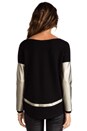view 3 of 6 Bobo French Terry Long Sleeve Sweater in Black/Gold in Black & Gold