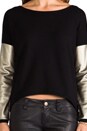 view 4 of 6 Bobo French Terry Long Sleeve Sweater in Black/Gold in Black & Gold