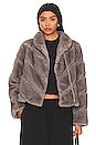 view 1 of 5 Cici Faux Fur Jacket in Grey