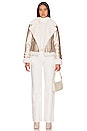 view 5 of 5 Dion Faux Fur Moto Jacket in Pale Gold & White
