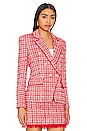 view 3 of 6 Eliza Tweed Blazer in Red & White