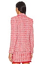 view 4 of 6 Eliza Tweed Blazer in Red & White